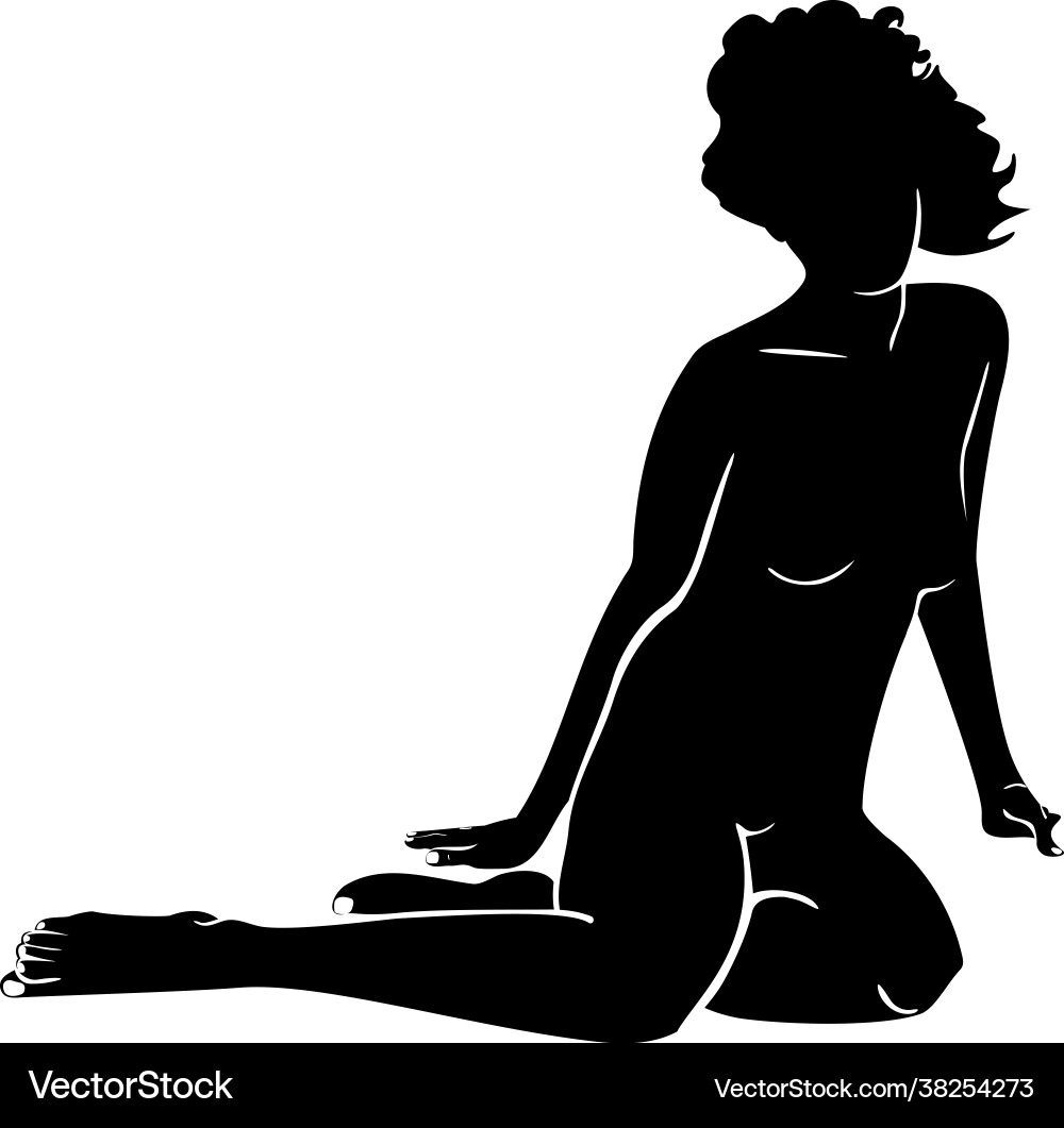 With silhouette naked girl sitting woman figure With silhouette naked girl sitting woman figure vector image