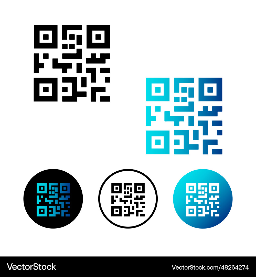 Abstract qr code icon vector image
