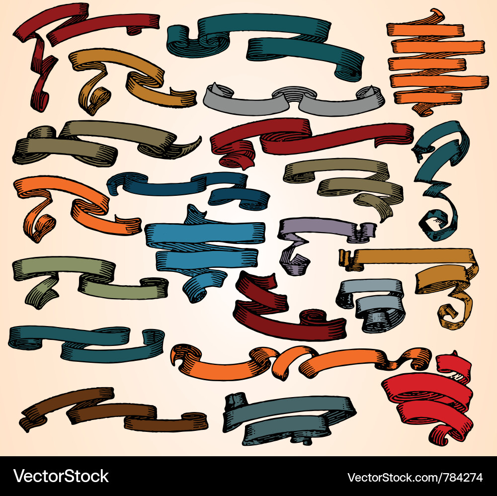 Antique Scroll Set vector image