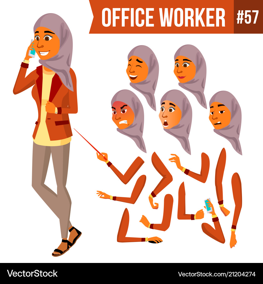 Arab office worker woman traditional Arab office worker woman traditional vector image