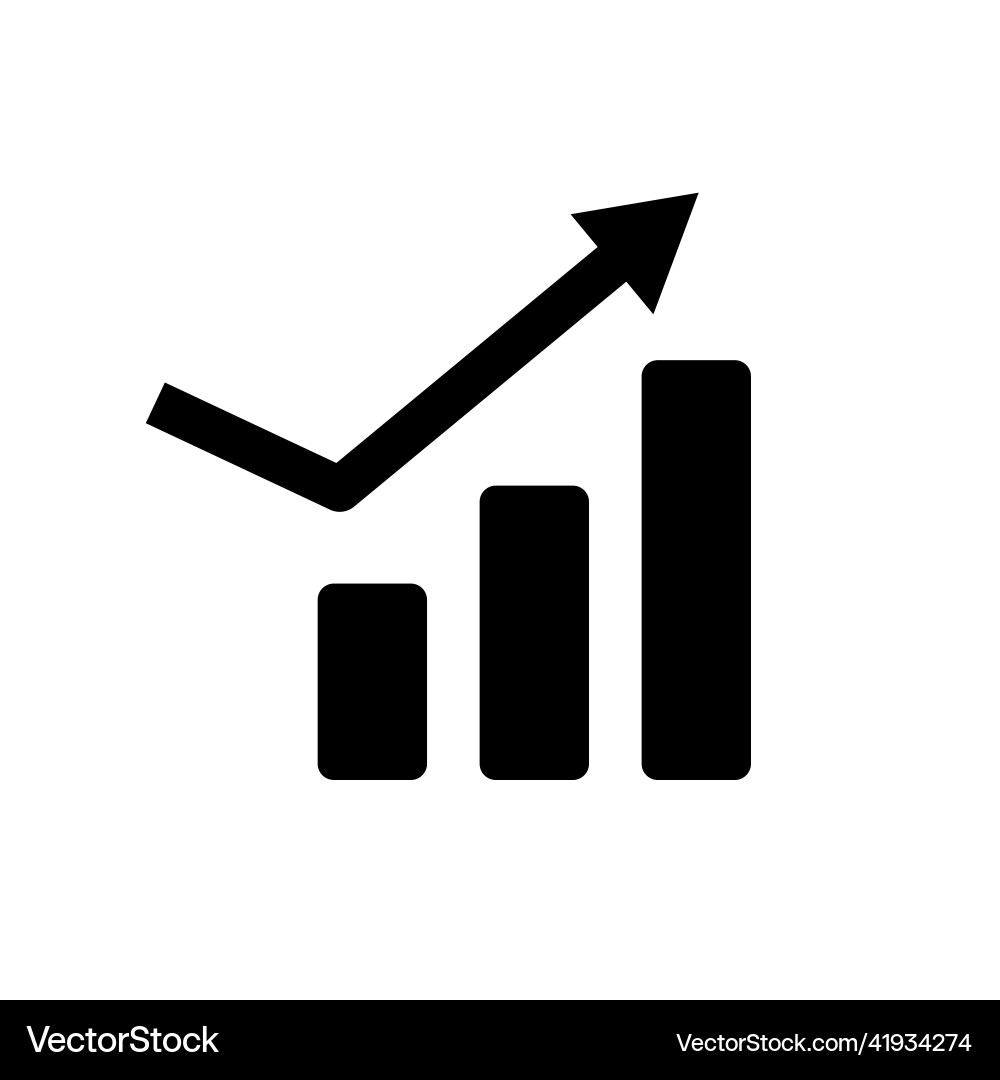 Bar chart with rebounding and rising arrows Bar chart with rebounding and rising arrows vector image