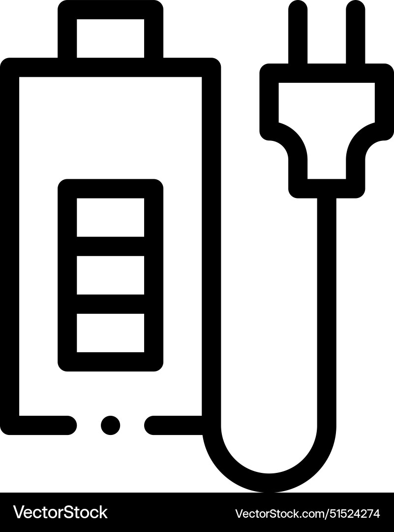 Battery status icon thin linear style design Battery status icon thin linear style design vector image