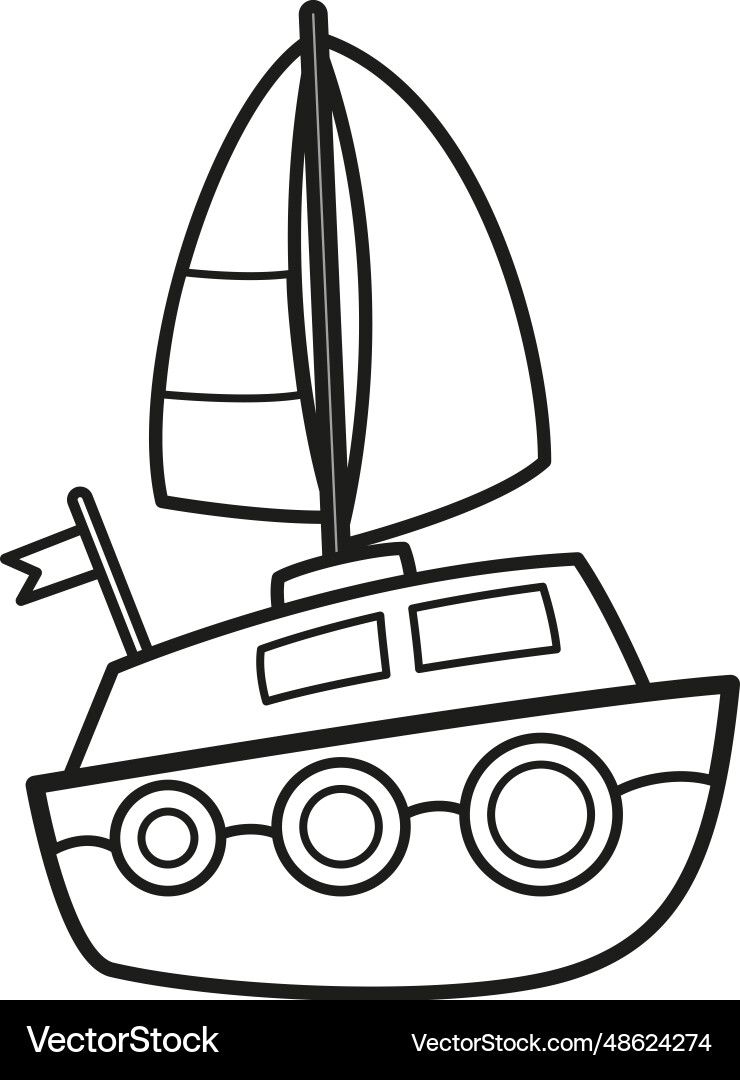 Black and white boat vector image