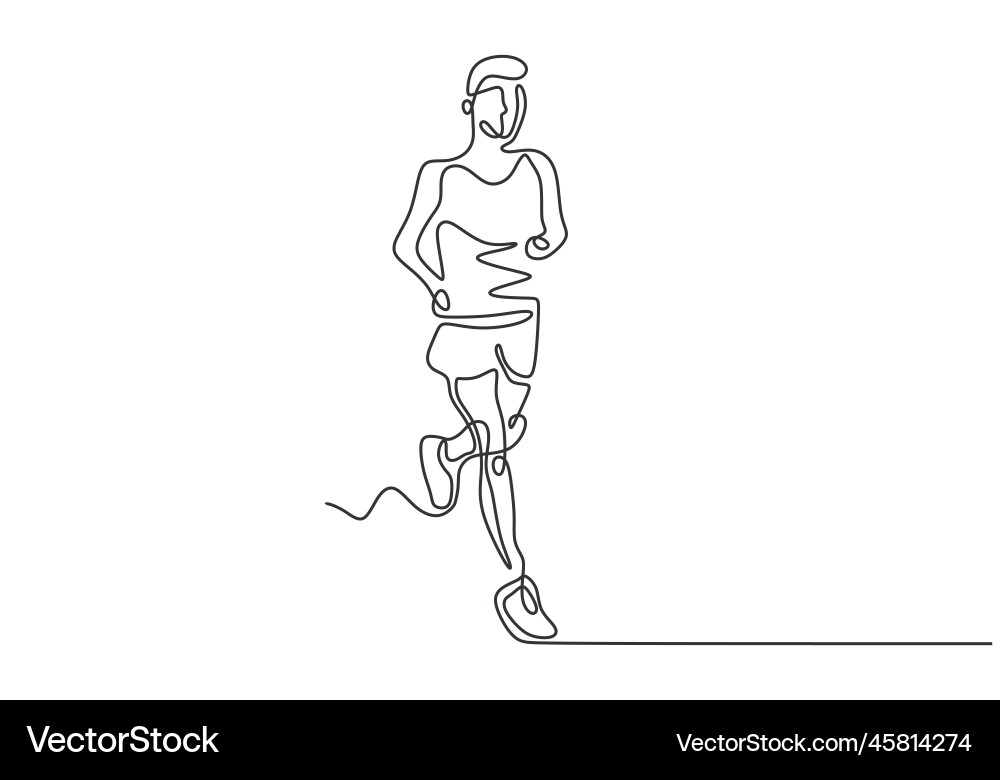 Continuous Line Runner Vector Image