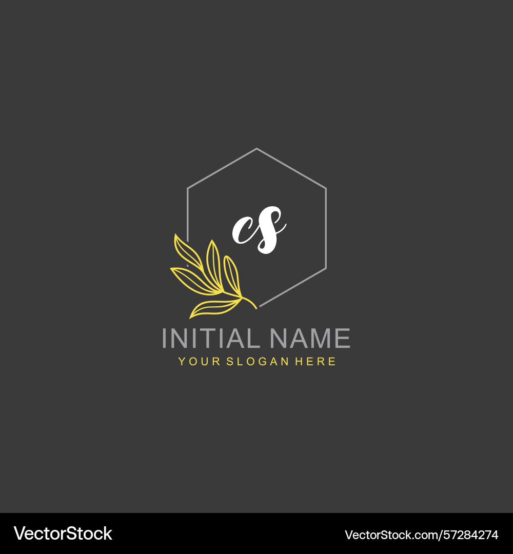 Cs initial logo templates with botanical elements Cs initial logo templates with botanical elements Vector Image