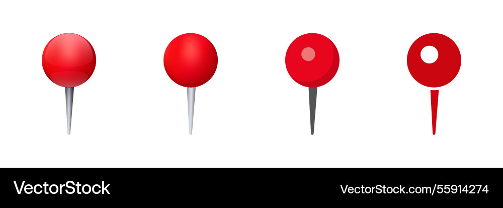 Different types of red map pins Vector Image