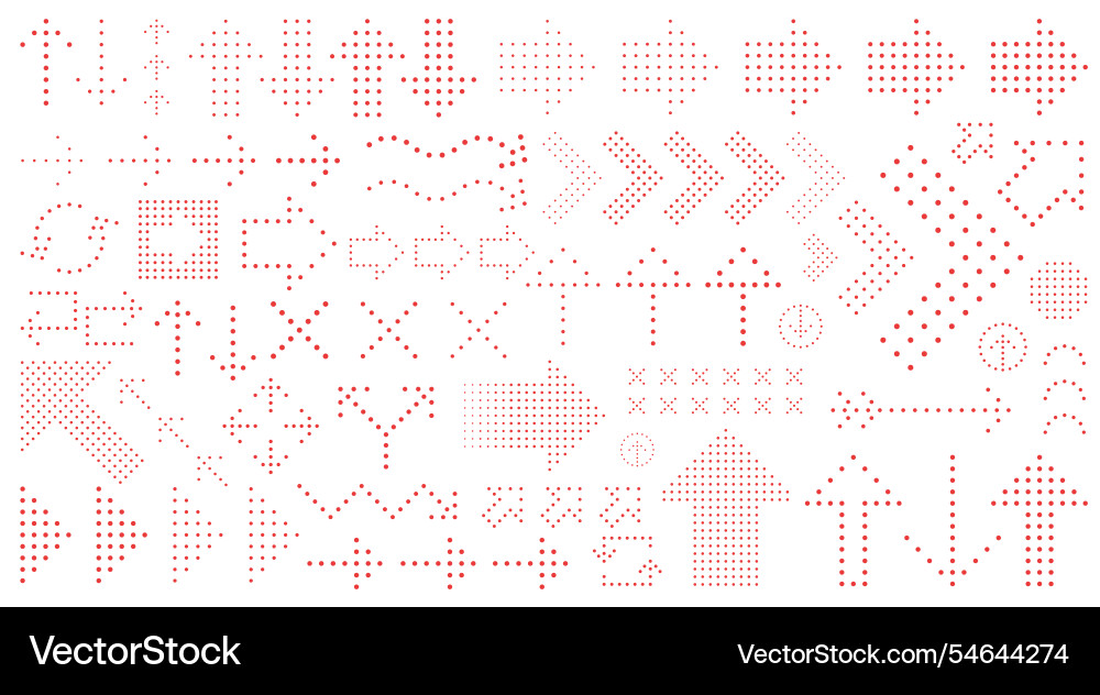 Dotted arrow design elements for dynamic motion vector image
