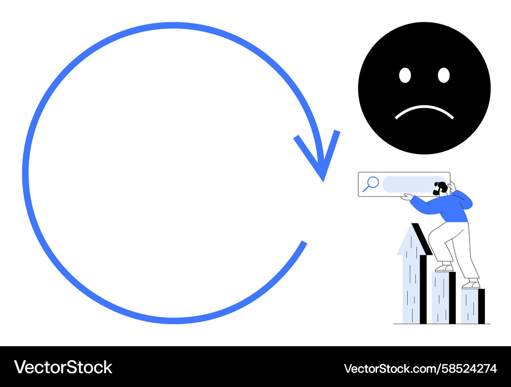 Downward Cycle - Problem Solving Vector Image