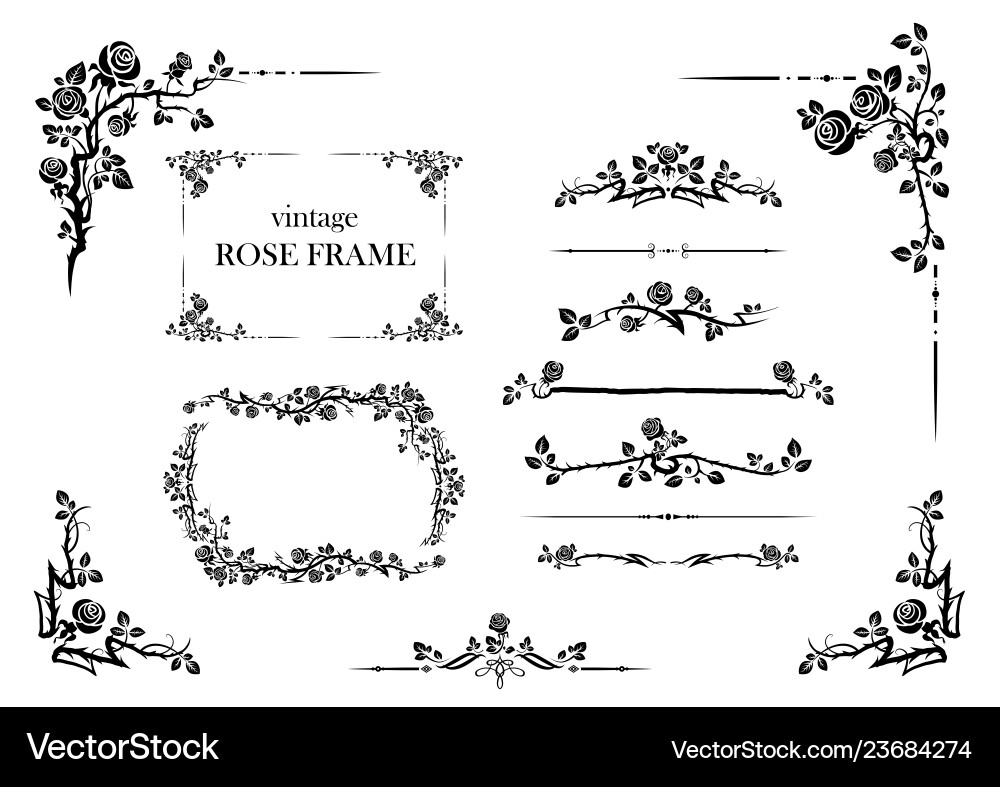 Elements set of roses