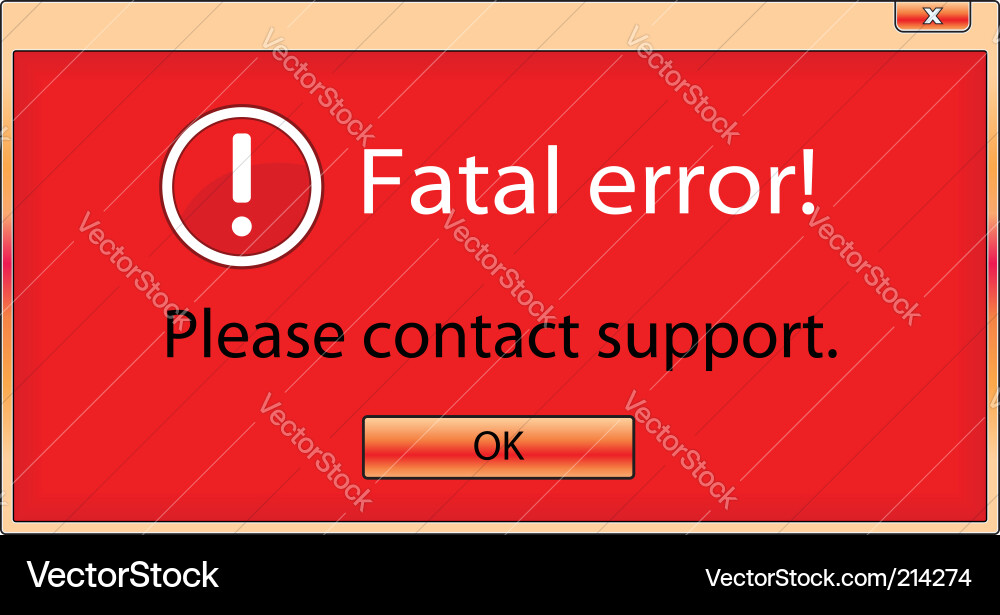 Fatal Error Window Icon Vector Image
