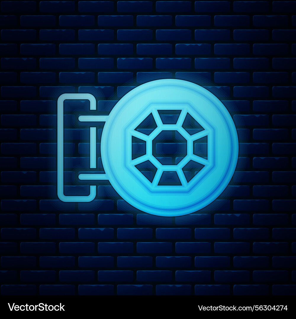 Glowing neon front facade building jewelry store Glowing neon front facade building jewelry store vector image