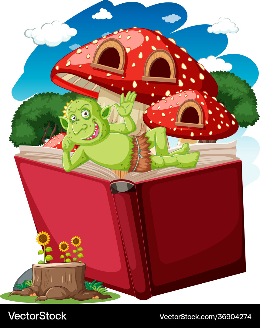 Goblin or troll cartoon character with a story Vector Image
