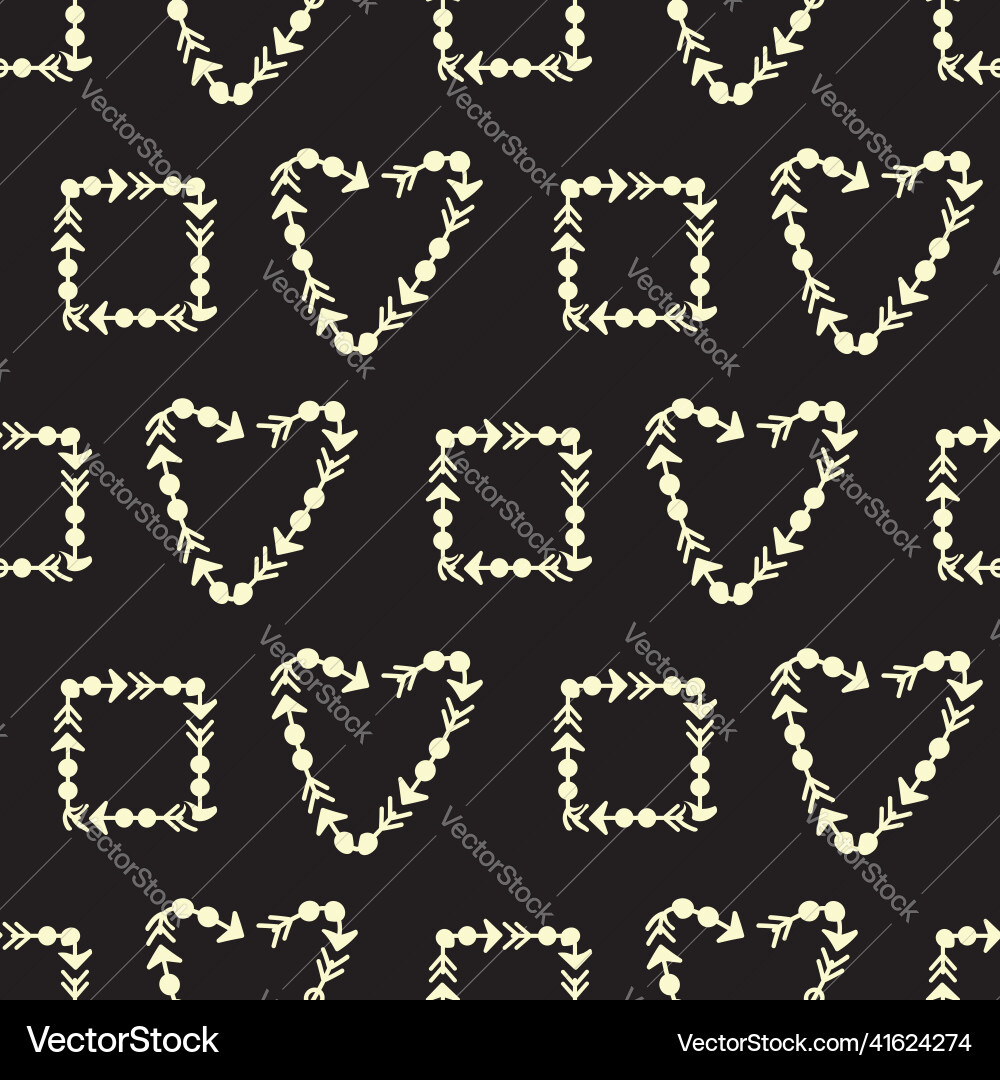 Heart and square frames seamless repeat Heart and square frames seamless repeat vector image