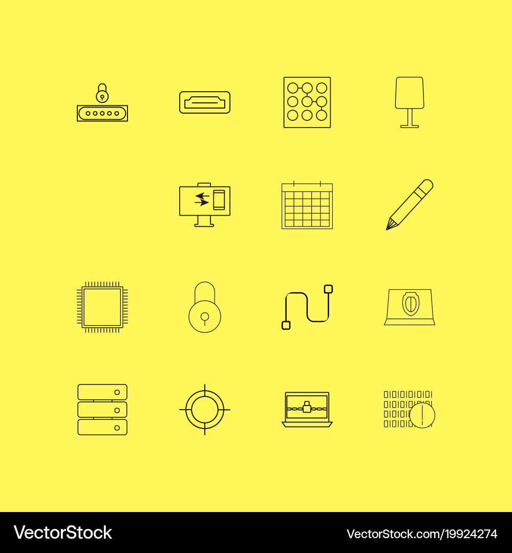 Internet technologies linear icon set simple vector image