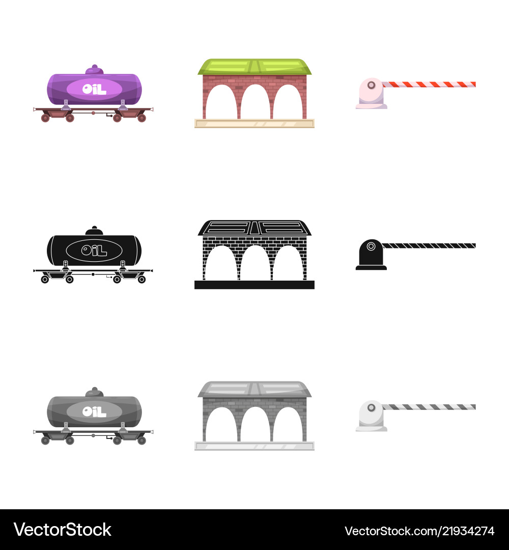 Isolated object of train and station icon set Isolated object of train and station icon set vector image