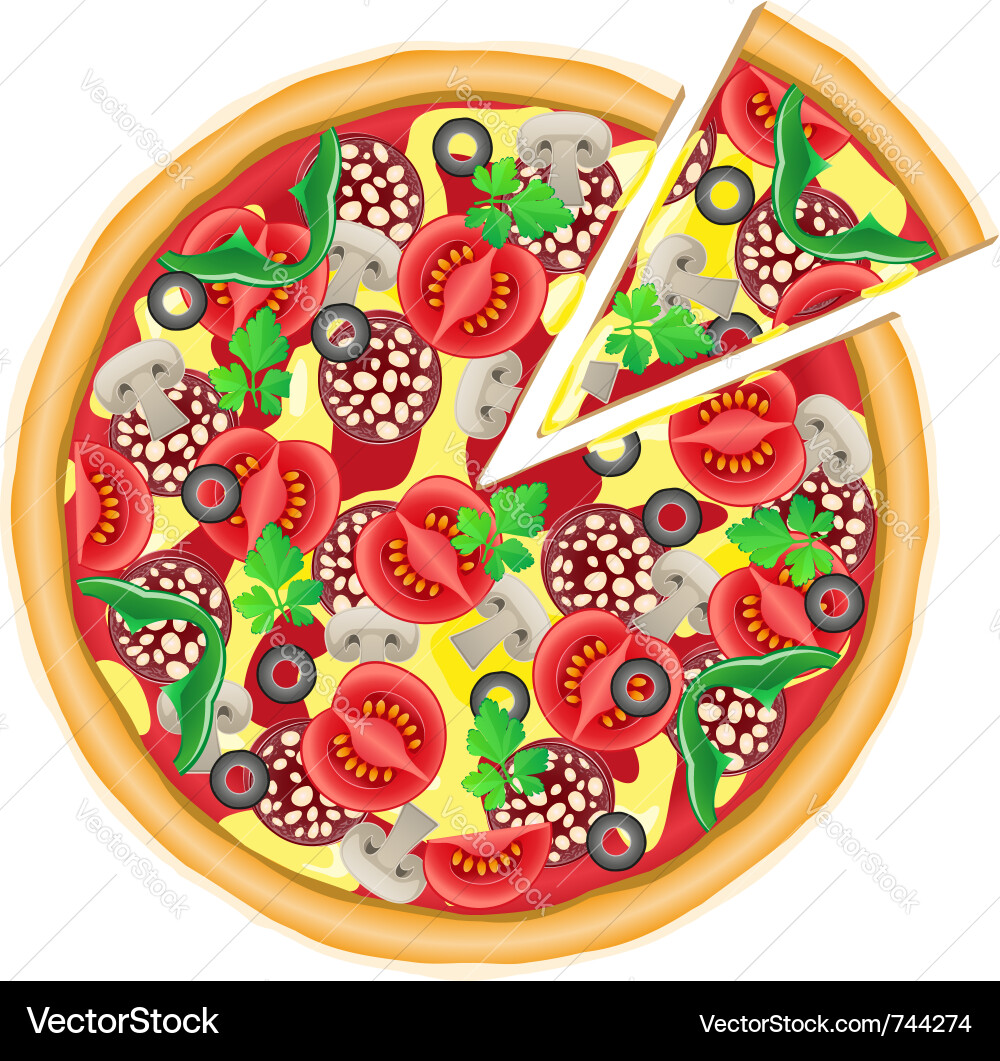 Isolated Pizza Slice Vector Image