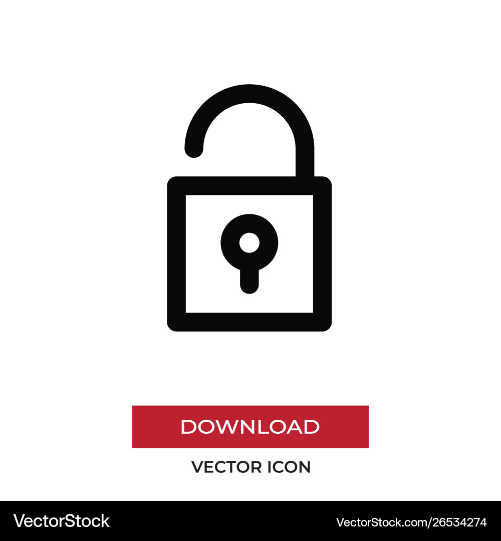 Lock icon in modern style for web site and mobile Lock icon in modern style for web site and mobile vector image