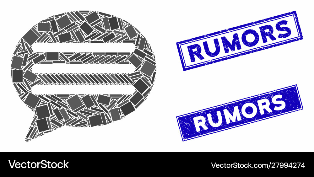 Message cloud mosaic and scratched rectangle Vector Image