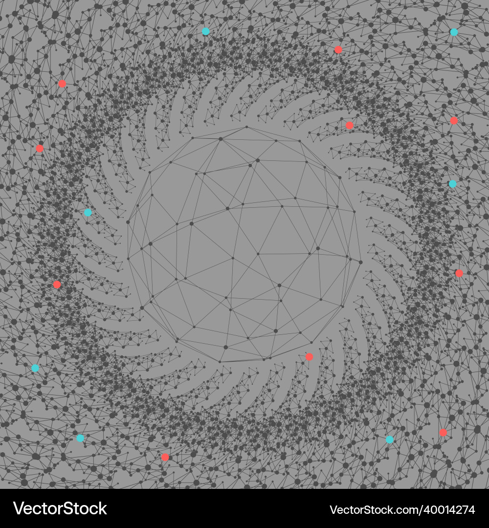 Radial connected dots with lines in circle form Radial connected dots with lines in circle form vector image