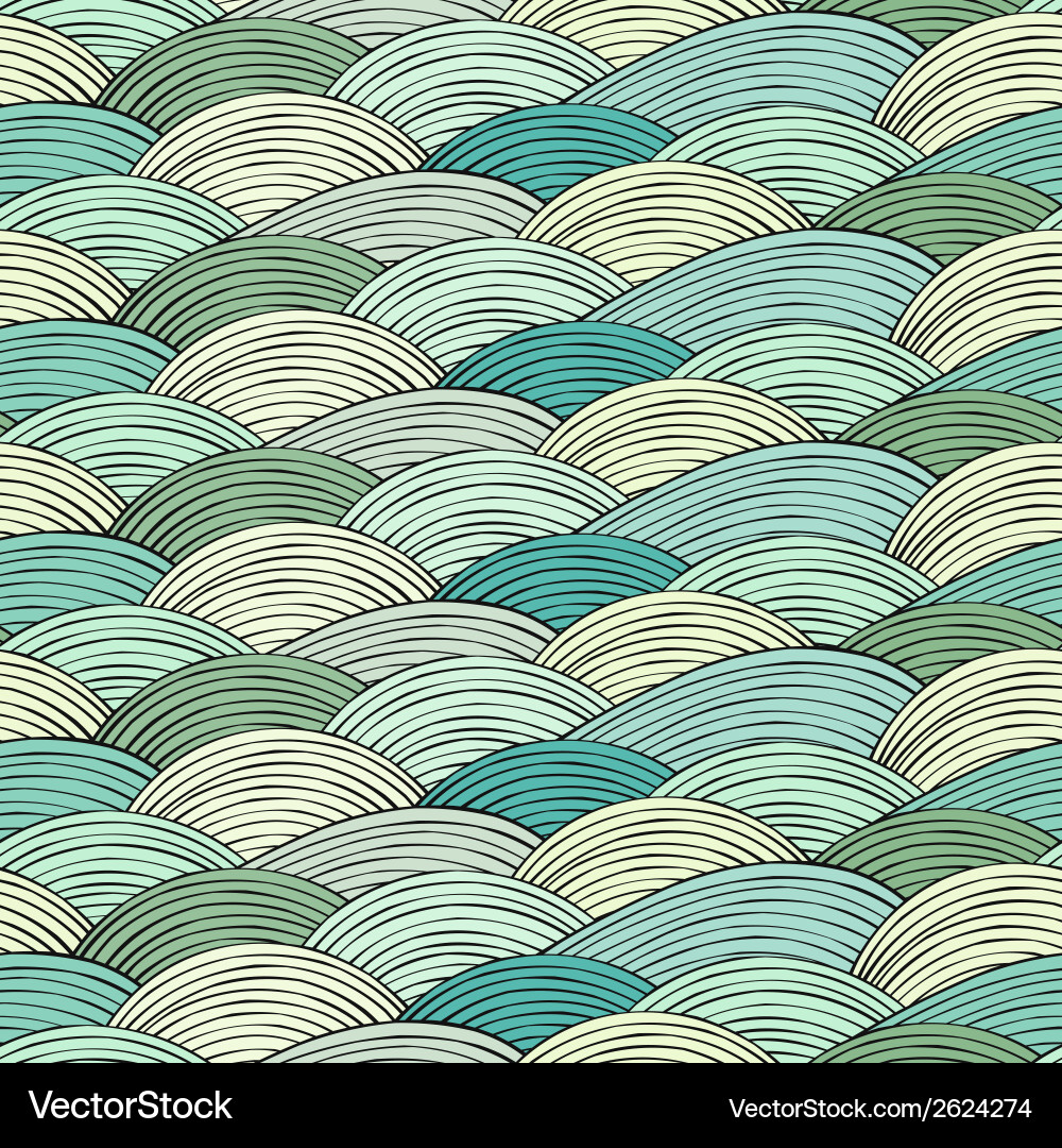 Seamless pattern with abstract decorative waves Vector Image