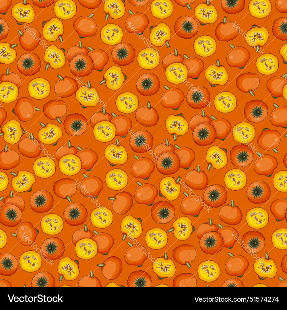Seamless pattern with golden nugget squash Seamless pattern with golden nugget squash vector image