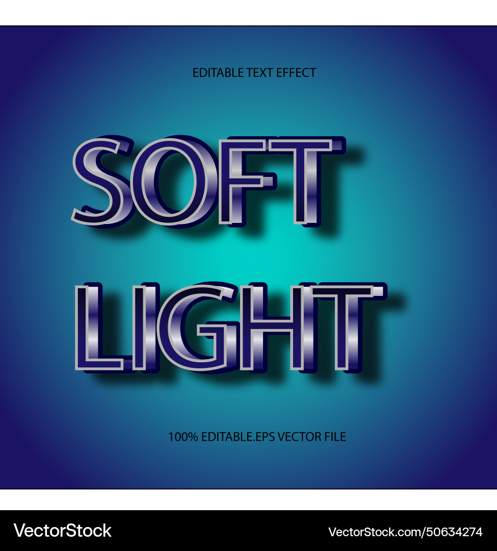 Soft light editable text effect emboss gradient Vector Image