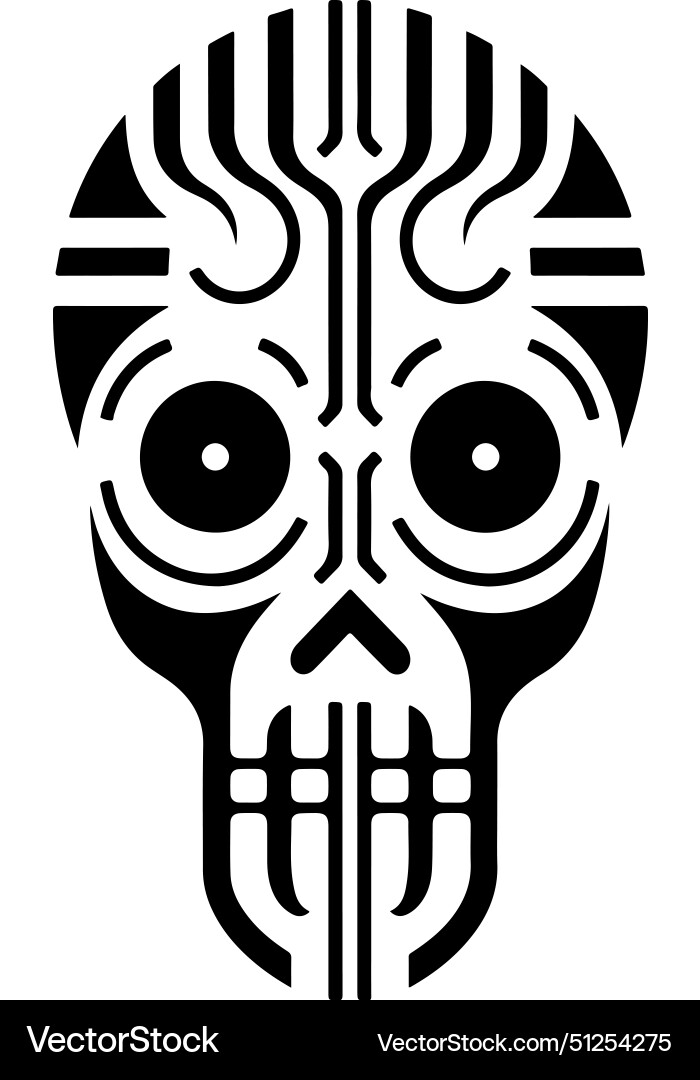 A skull with pattern on it ornamental A skull with pattern on it ornamental Vector Image