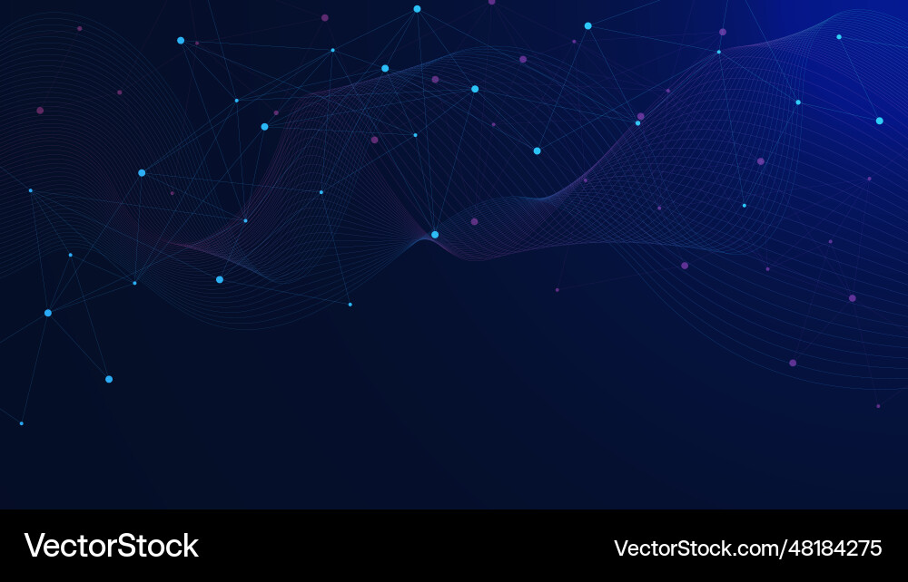 Abstract connect the dots and lines with wave flow Abstract connect the dots and lines with wave flow vector image