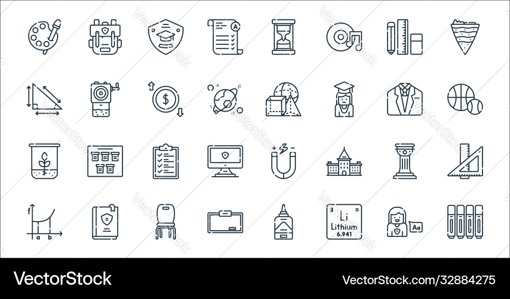 Academy line icons linear set quality Academy line icons linear set quality vector image