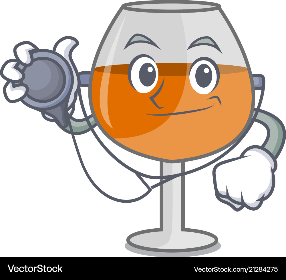 Arzt Cognac Ballon Glas Charakter Cartoon Arzt Cognac Ballon Glas Charakter Cartoon vektorbild