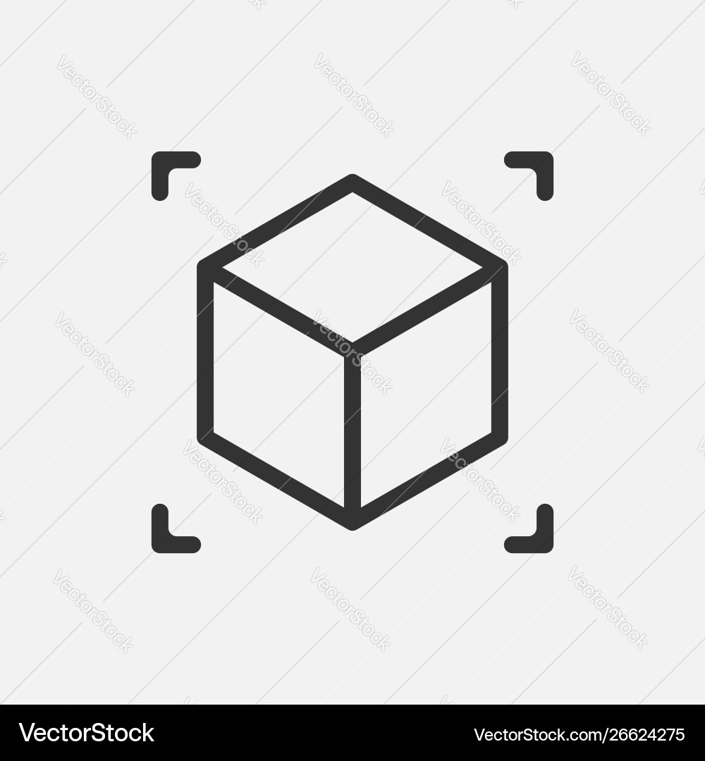 Augmented reality cube icon isolated on white Vector Image