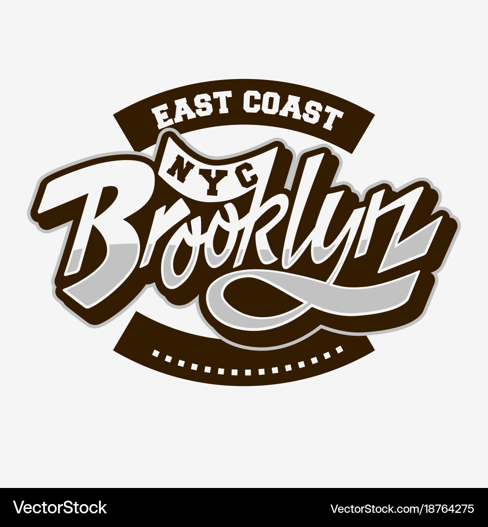 Brooklyn Script Type Label Vector Image