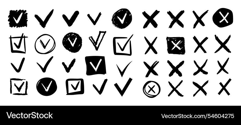 Checkbox Zecken und Checkmarks zur Bestätigung vektorbild