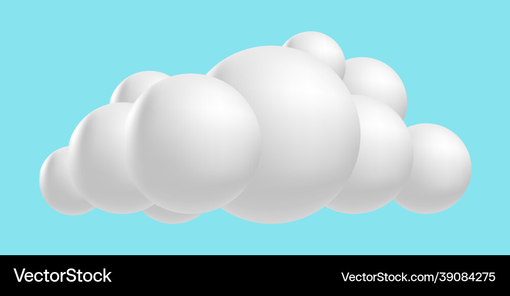 Clouds fluffy 3d mesh cartoon soft render Clouds fluffy 3d mesh cartoon soft render vector image