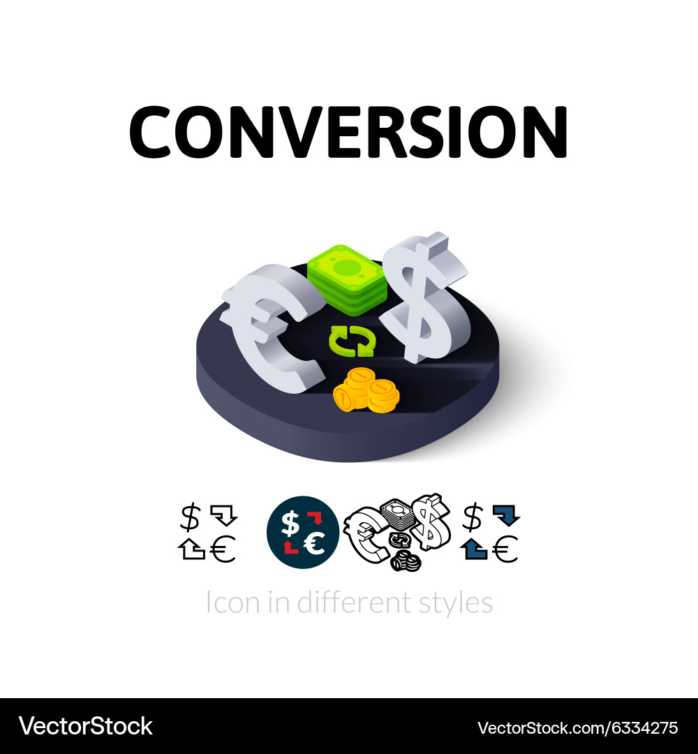 Conversion icon in different style vector image