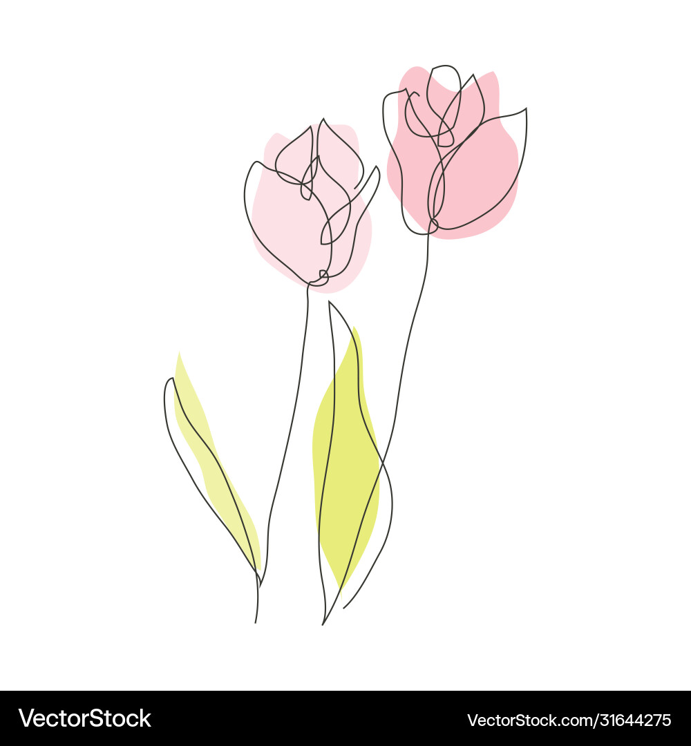 Dekorative handgezogene Tulpe Blumen Design Dekorative handgezogene Tulpe Blumen Design vektorbild