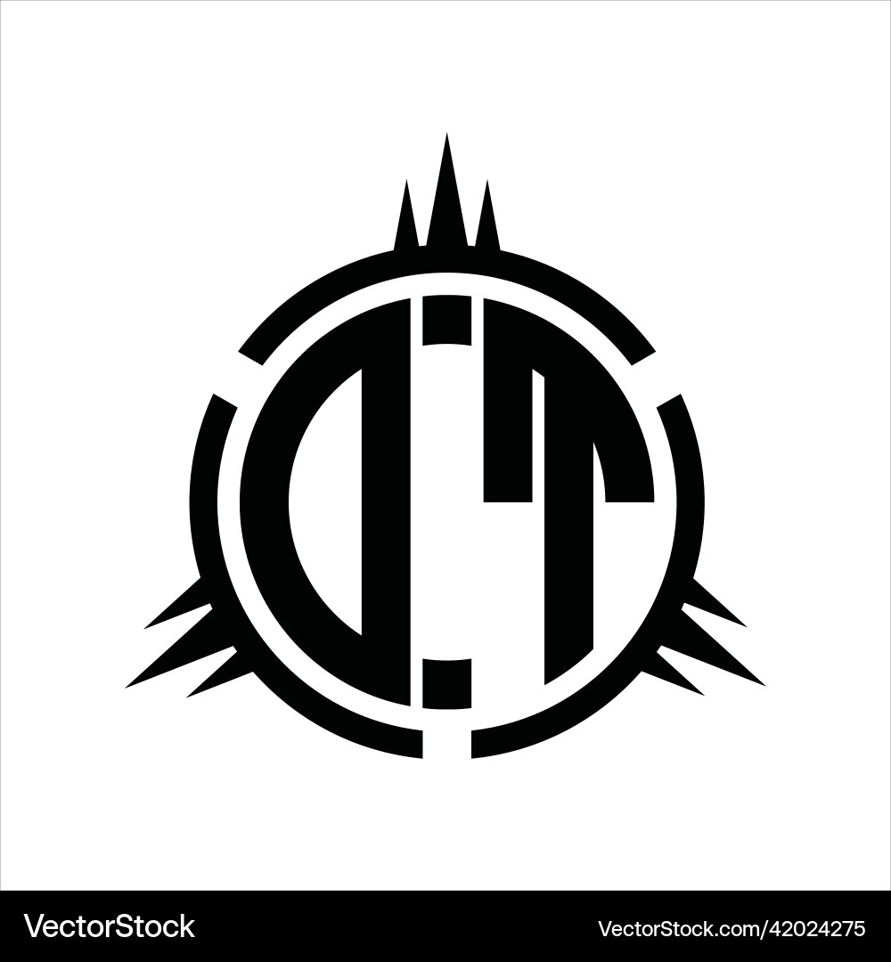 Dt logo monogram circle element design template vector image