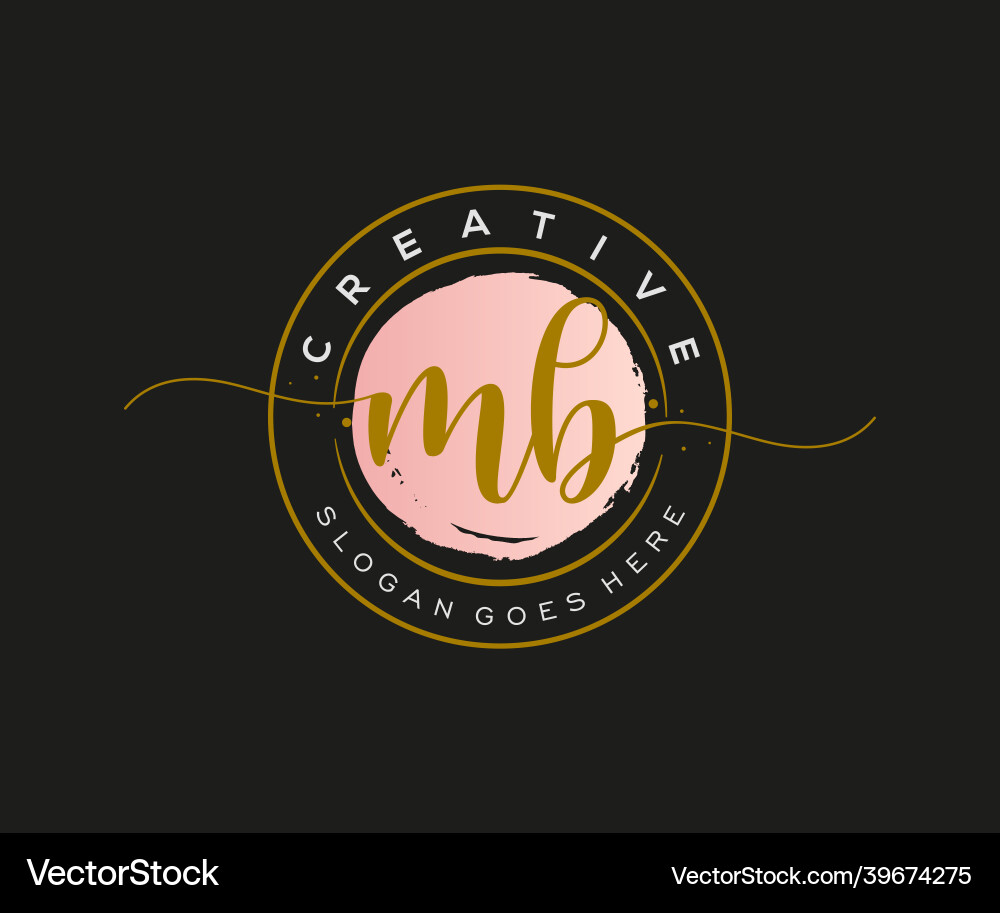 Elegant MB Initial Logo - Feminine Beauty Monogram Vector Image