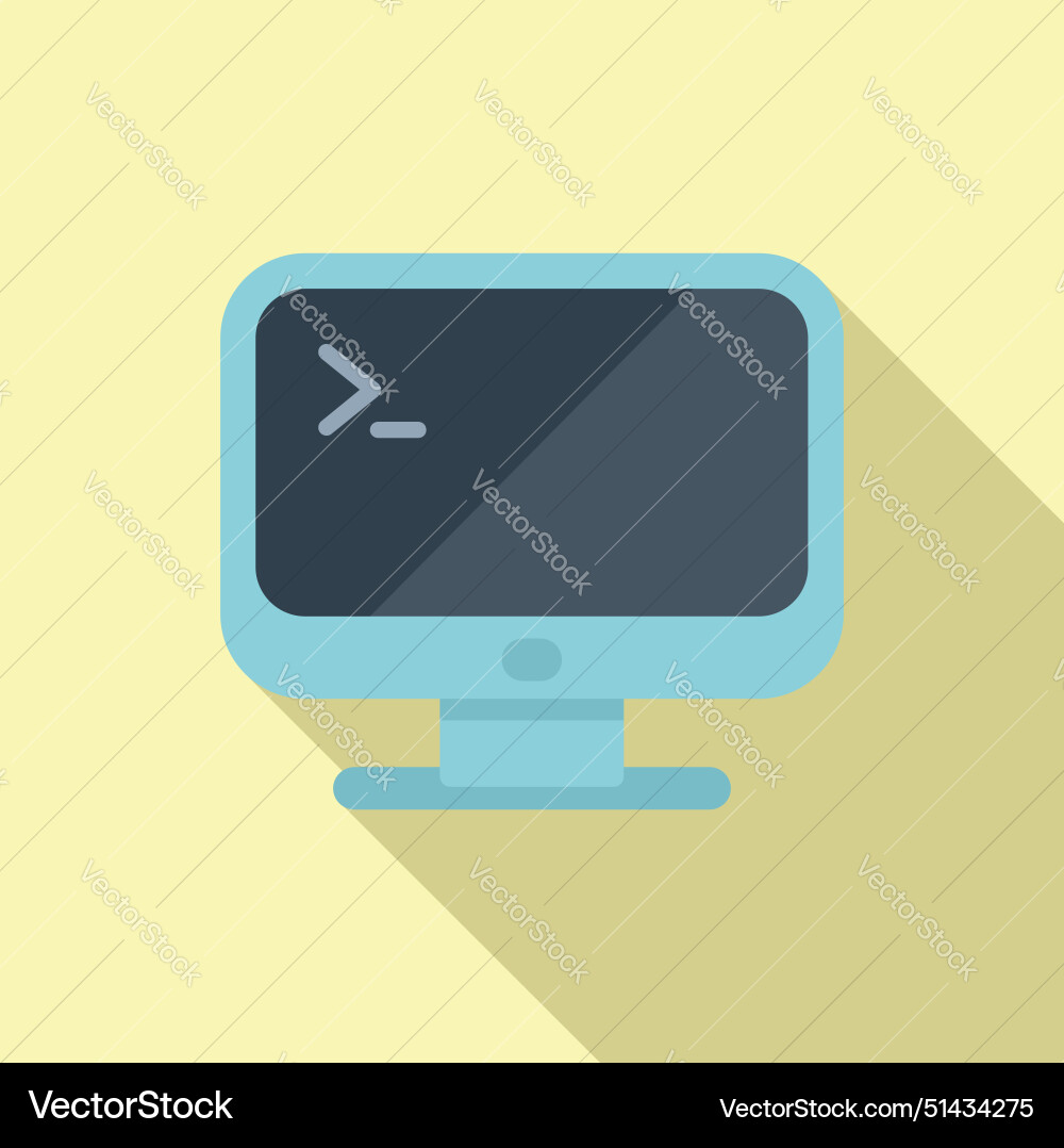 Flat design of a computer monitor Flat design of a computer monitor vector image