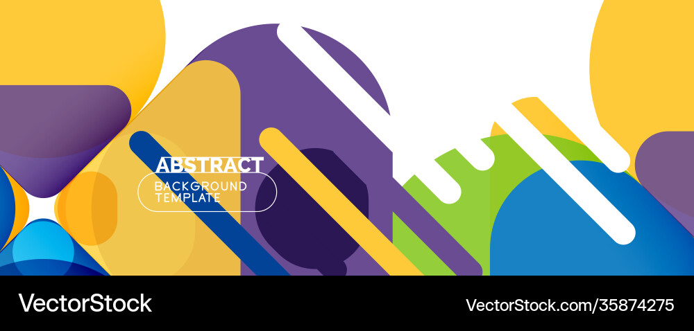 Flat geometric round shapes and dynamic lines Vector Image