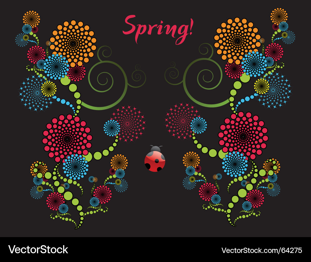 Floral Spring Dot Art vector image