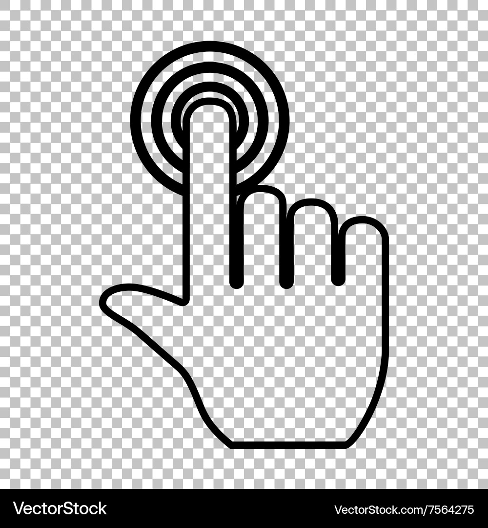 Hand Click Icon - Transparent Background vector image
