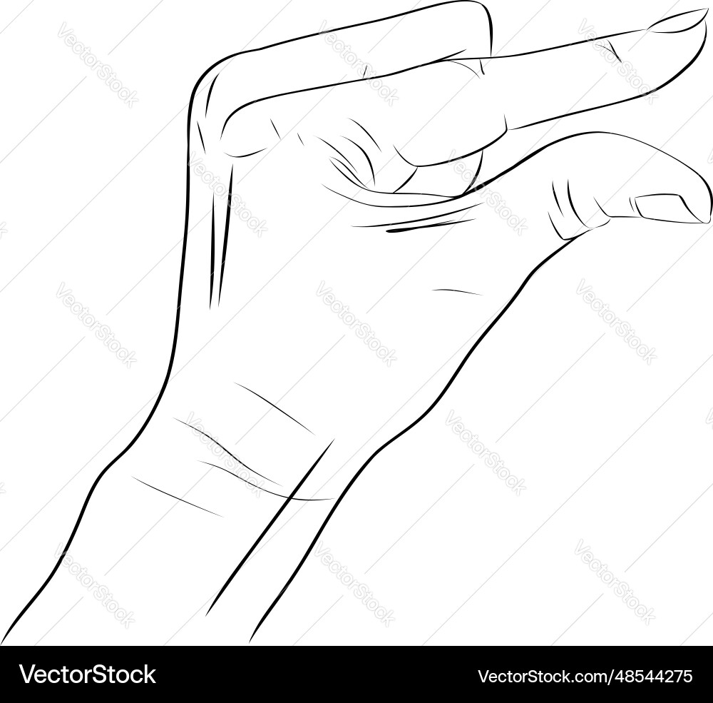 Hand sketch making a minimum amount gesture small Hand sketch making a minimum amount gesture small Vector Image