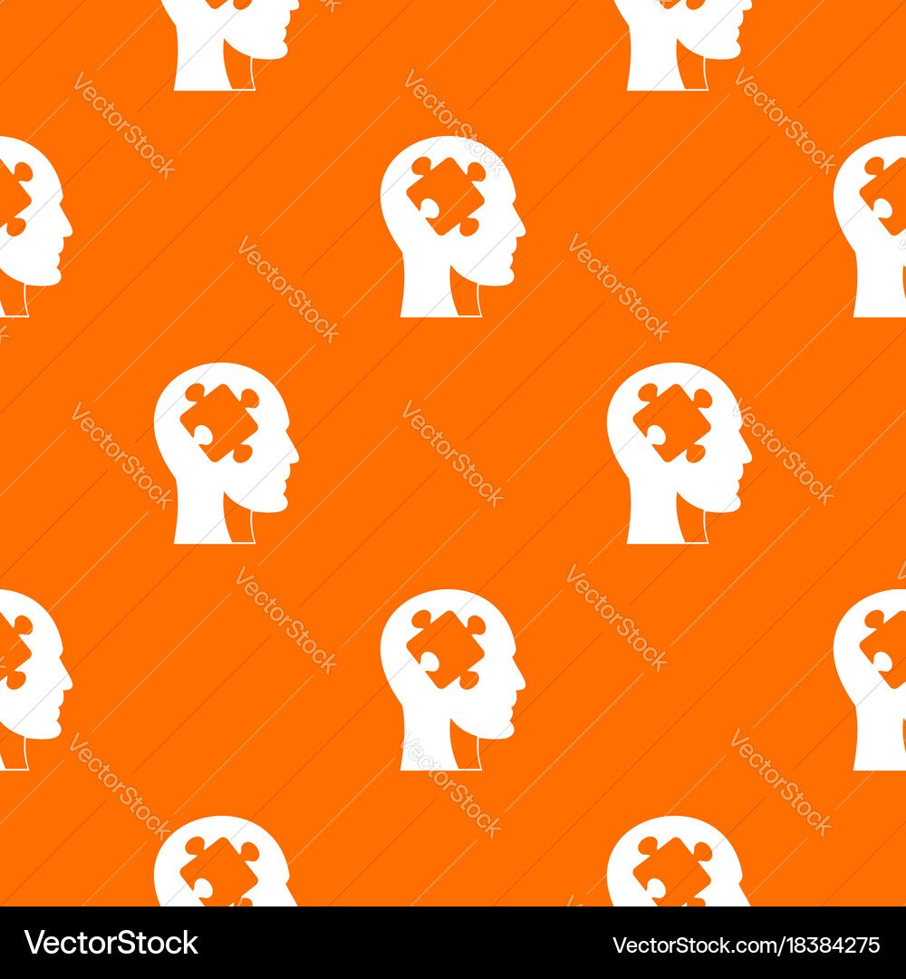 Head with puzzle pattern seamless Vector Image