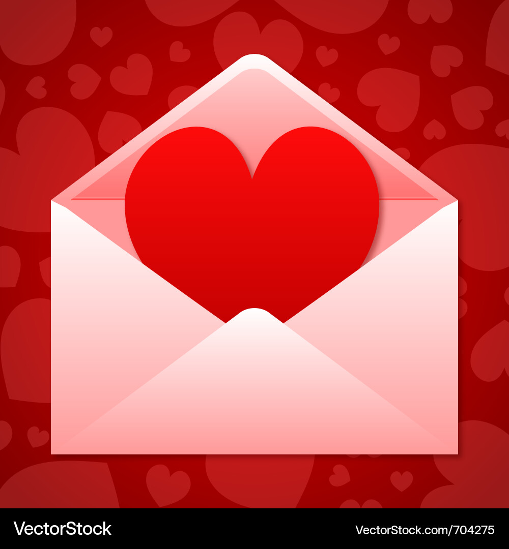 Mail open with heart eps 10 Vector Image