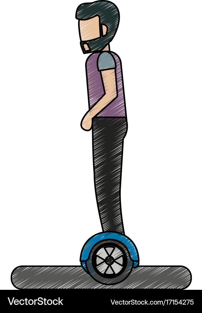 Man over hoverboard design Vector Image