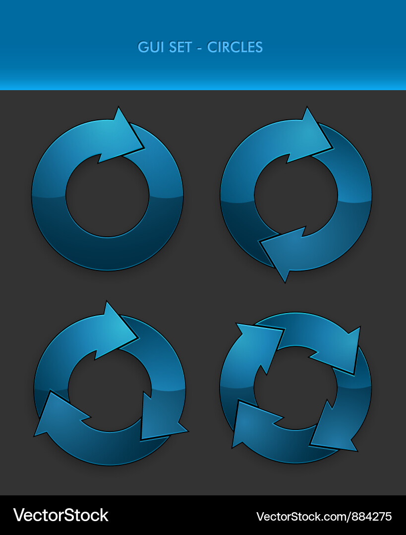 Modern Circle GUI Icons Vector Image