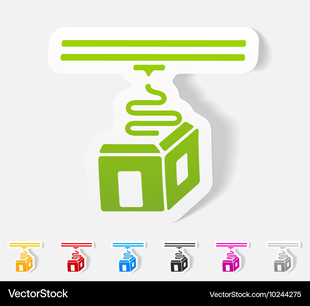 Realistic design element three d printer Vector Image