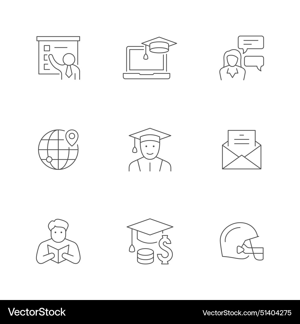 Set line icons of university Set line icons of university vector image