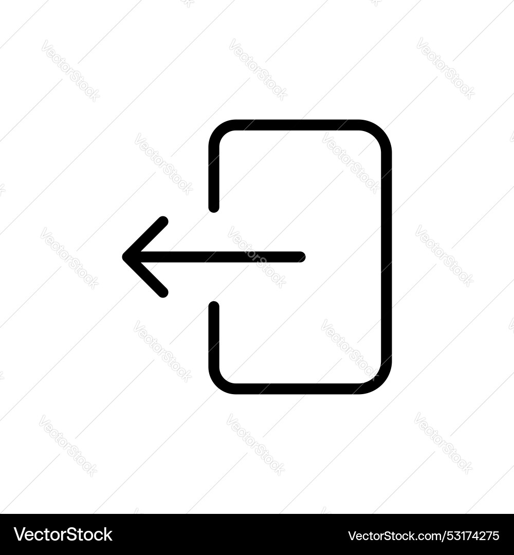 Sign out icon set exit quit symbol output vector image